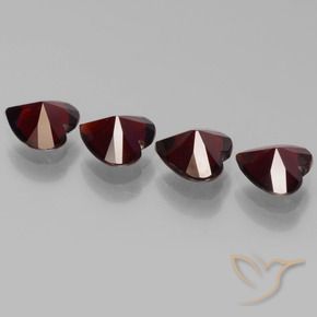 Gemas de Granate piropo Rojo negruzco natural de 3.16 ct, Corazón, VVS-VS