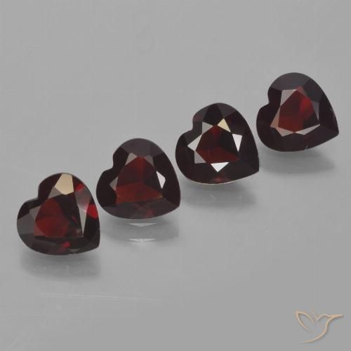 3.17ctw Natural Rojo oscuro Granate piropo, Corazón, VVS-VS
