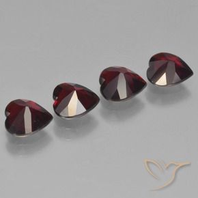 Gemas de Granate piropo Rojo oscuro natural de 3.17 ct, Corazón, VVS-VS