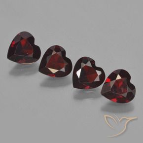 Gemas de granate piropo rojo natural de 2,95 ct, forma de corazón, VVS-VS