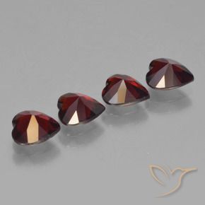 Gemas de granate piropo rojo natural de 2,95 ct, forma de corazón, VVS-VS