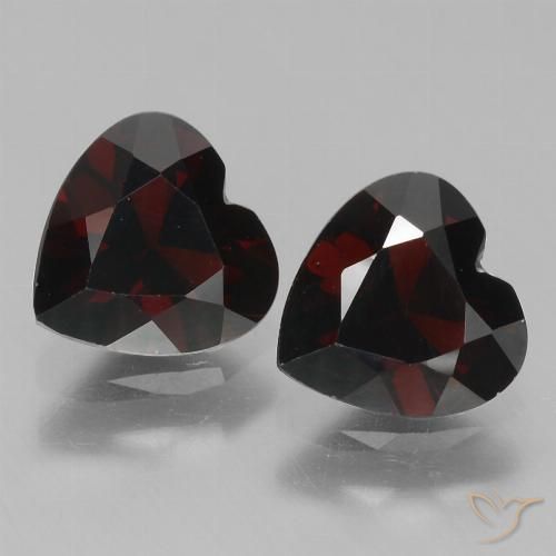 1.73ctw Natural Rojo oscuro Granate piropo, Corazón, VVS-VS