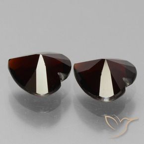 Gemas de Granate piropo Rojo oscuro natural de 1.73 ct, Corazón, VVS-VS