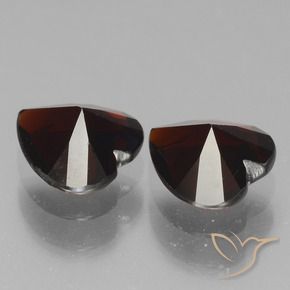 Gemas de Granate piropo Rojo negruzco natural de 1.68 ct, Corazón, VVS-VS