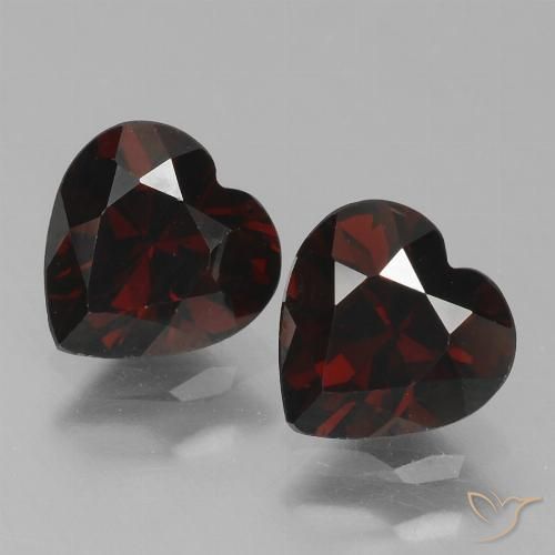 1.77ctw Natural Rojo negruzco Granate piropo, Corazón, VVS-VS