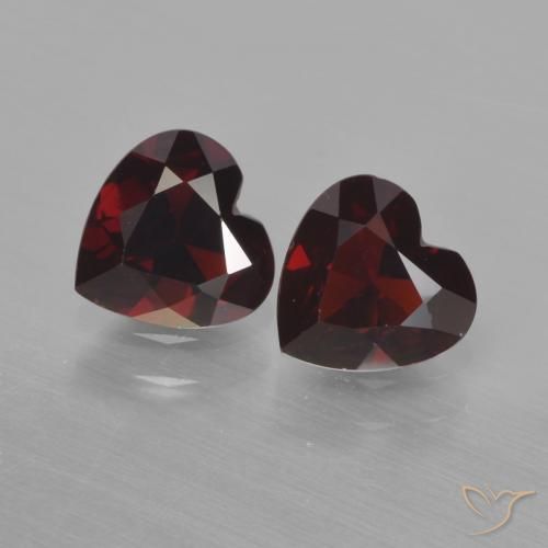 1.45ctw Natural Rojo negruzco Granate piropo, Corazón, VVS-VS