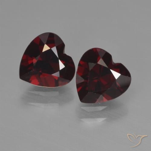 1.78ctw Natural Rojo oscuro Granate piropo, Corazón, VVS-VS