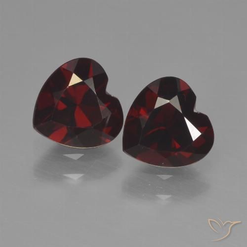 1.77ctw Natural Rojo oscuro Granate piropo, Corazón, VVS-VS