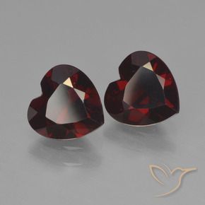 Gemas de Granate piropo Rojo oscuro natural de 1.77 ct, Corazón, VVS-VS
