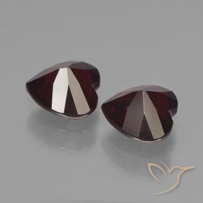 Gemas de Granate piropo Rojo oscuro natural de 1.77 ct, Corazón, VVS-VS