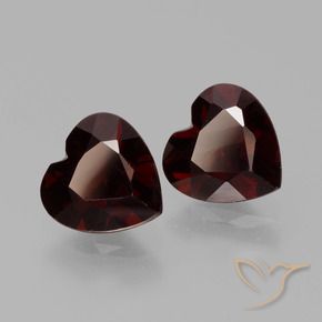 Gemas de Granate piropo Rojo oscuro natural de 1.87 ct, Corazón, VVS-VS