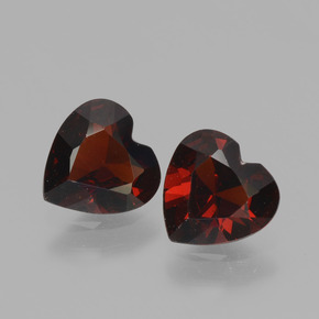 Gemas de granate piropo rojo negruzco natural de 1,48 ct, forma de corazón, VVS-VS