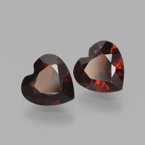 Gemas de granate piropo rojo negruzco natural de 1,48 ct, forma de corazón, VVS-VS