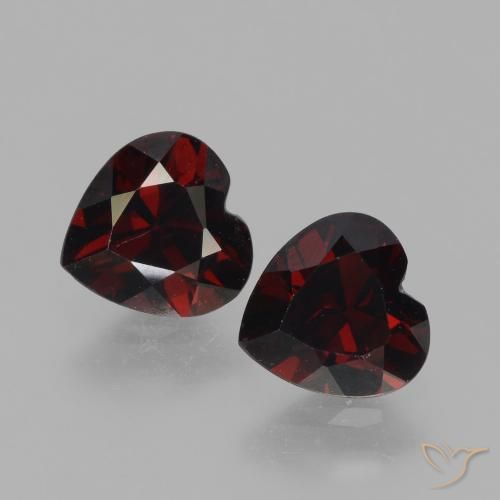 1.74ctw Natural Rojo negruzco Granate piropo, Corazón, VVS-VS