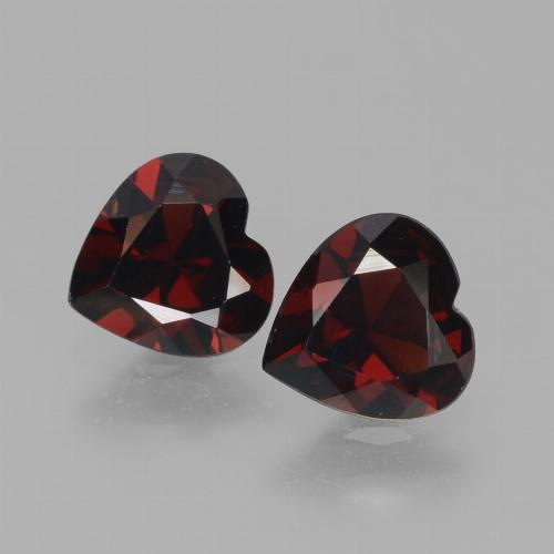 Gemas de granate piropo rojo natural de 1,52 ct, forma de corazón, VVS-VS