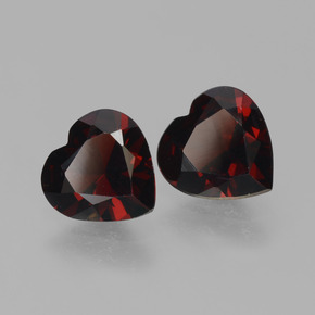 Gemas de granate piropo rojo natural de 1,52 ct, forma de corazón, VVS-VS