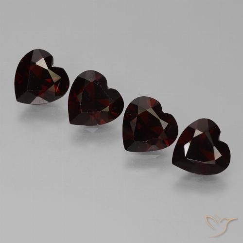 2.88ctw Natural Rojo negruzco Granate piropo, Corazón, VVS-VS