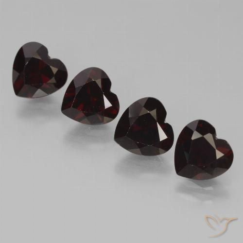 3.81ctw Natural Rojo oscuro Granate piropo, Corazón, VVS-VS