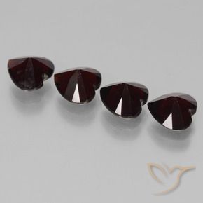 Gemas de Granate piropo Rojo oscuro natural de 3.81 ct, Corazón, VVS-VS