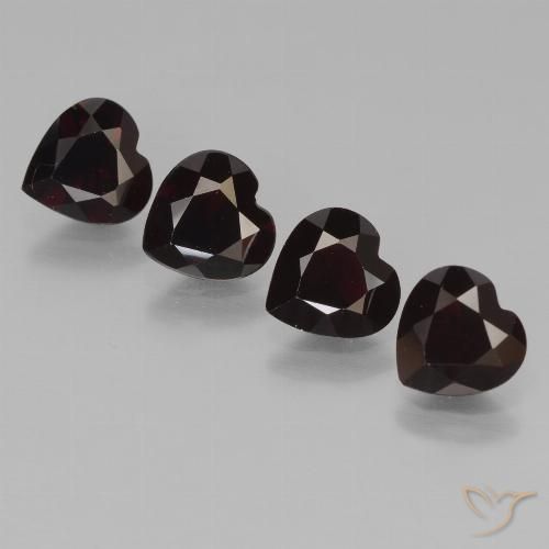 3.25ctw Natural Rojo negruzco Granate piropo, Corazón, VVS-VS