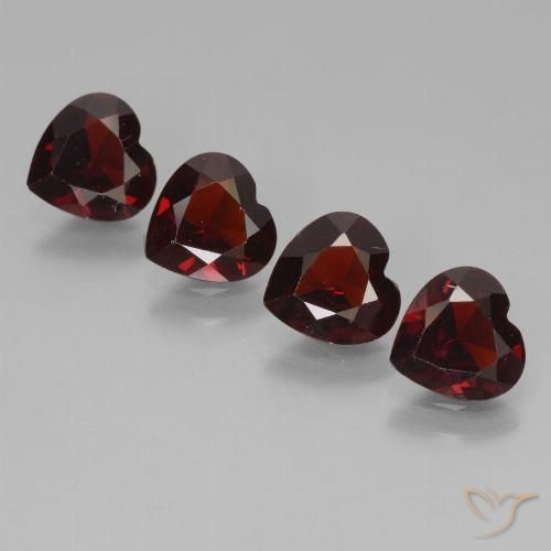 3.07ctw Natural Rojo oscuro Granate piropo, Corazón, VVS-VS