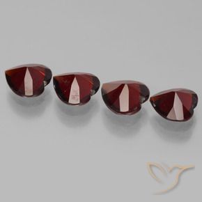 Gemas de Granate piropo Rojo oscuro natural de 3.07 ct, Corazón, VVS-VS