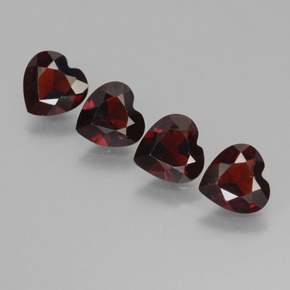 Gemas de granate piropo rojo natural de 2,84 ct, forma de corazón, VVS-VS