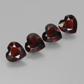 Gemas de granate piropo rojo natural de 2,84 ct, forma de corazón, VVS-VS