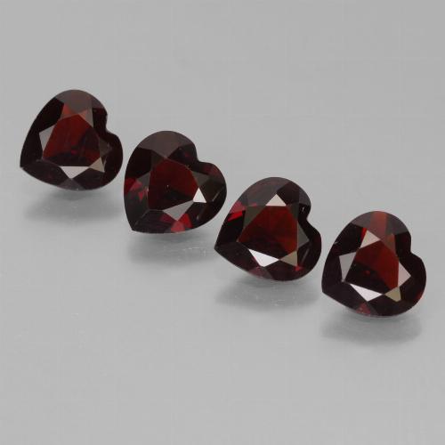 Gemas de granate piropo rojo natural de 2,74 ct, forma de corazón, VVS-VS
