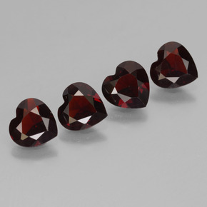 Gemas de granate piropo rojo natural de 2,74 ct, forma de corazón, VVS-VS