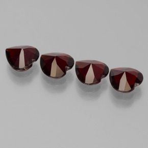 Gemas de granate piropo rojo natural de 2,74 ct, forma de corazón, VVS-VS