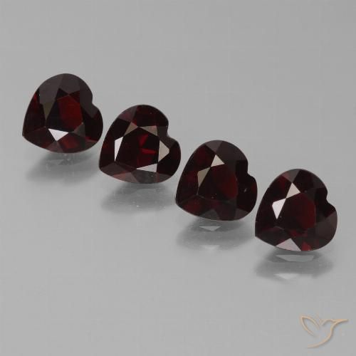 2.98ctw Natural Rojo negruzco Granate piropo, Corazón, VVS-VS