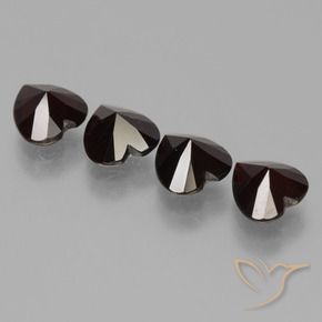 Gemas de Granate piropo Rojo oscuro natural de 3.85 ct, Corazón, VVS-VS