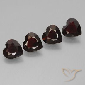 Gemas de Granate piropo Rojo oscuro natural de 2.75 ct, Corazón, VVS-VS