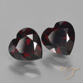 Gemas de Granate piropo Rojo oscuro natural de 1.96 ct, Corazón, VVS-VS