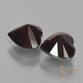 Gemas de Granate piropo Rojo oscuro natural de 1.96 ct, Corazón, VVS-VS