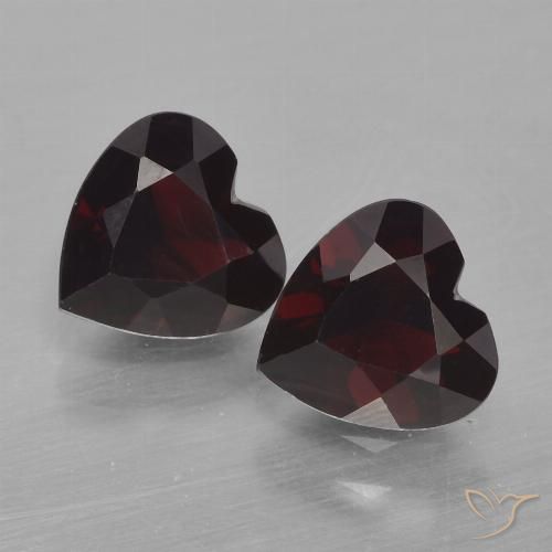 1.63ctw Natural Rojo negruzco Granate piropo, Corazón, VVS-VS