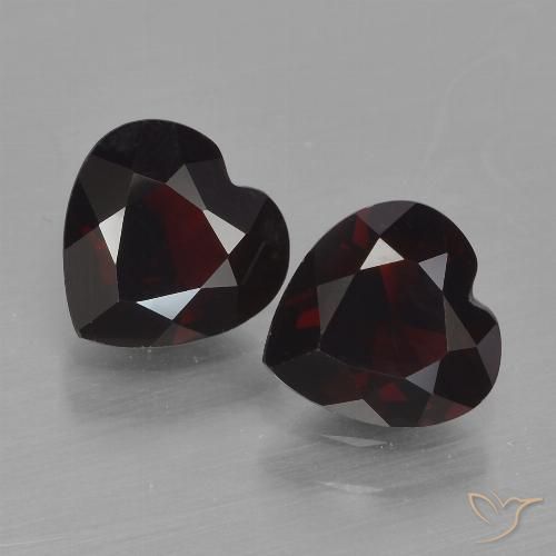1.59ctw Natural Rojo oscuro Granate piropo, Corazón, VVS-VS