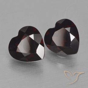 Gemas de Granate piropo Rojo oscuro natural de 1.59 ct, Corazón, VVS-VS