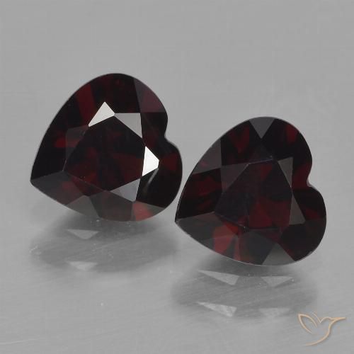 1.82ctw Natural Rojo oscuro Granate piropo, Corazón, VVS-VS