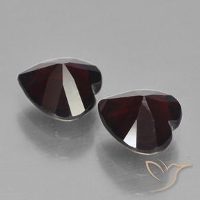 Gemas de Granate piropo Rojo oscuro natural de 1.82 ct, Corazón, VVS-VS