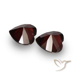 Gemas de Granate piropo Rojo negruzco natural de 1.77 ct, Corazón, VVS-VS