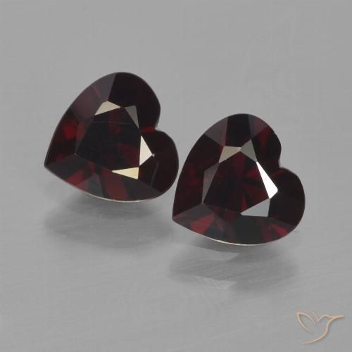 1.73ctw Natural Rojo negruzco Granate piropo, Corazón, VVS-VS