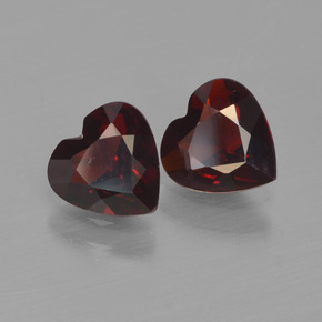 Gemas de granate piropo rojo natural de 1,48 ct, forma de corazón, VVS-VS