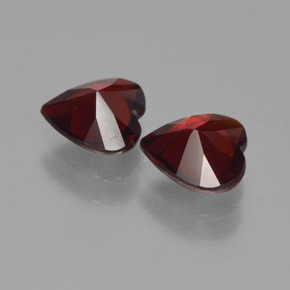 Gemas de granate piropo rojo natural de 1,48 ct, forma de corazón, VVS-VS
