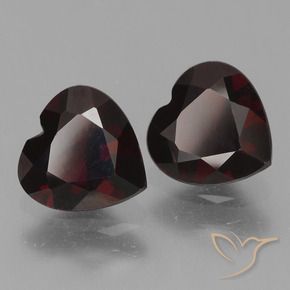 Gemas de Granate piropo Rojo oscuro natural de 1.70 ct, Corazón, VVS-VS