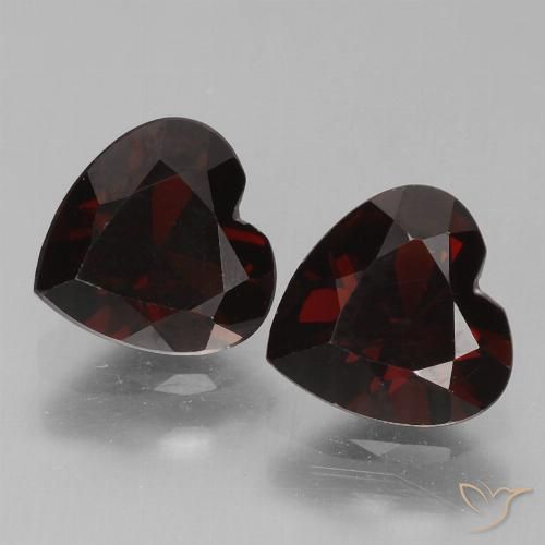 1.80ctw Natural Rojo negruzco Granate piropo, Corazón, VVS-VS