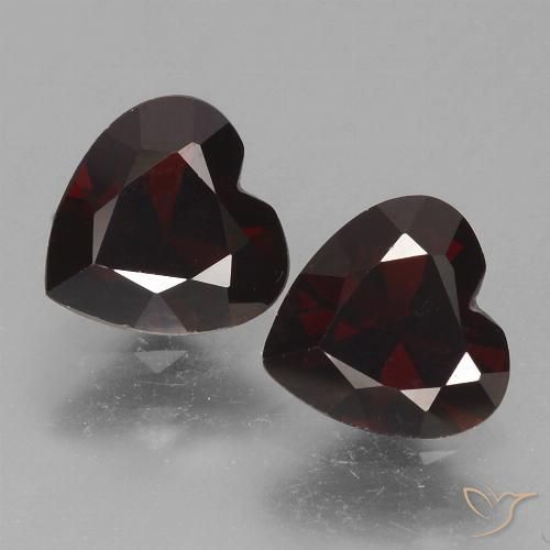1.56ctw Natural Rojo oscuro Granate piropo, Corazón, VVS-VS