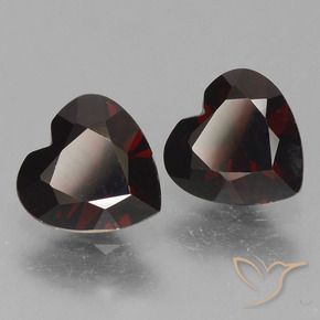 Gemas de Granate piropo Rojo oscuro natural de 1.56 ct, Corazón, VVS-VS