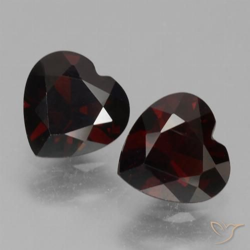 1.72ctw Natural Rojo negruzco Granate piropo, Corazón, VVS-VS